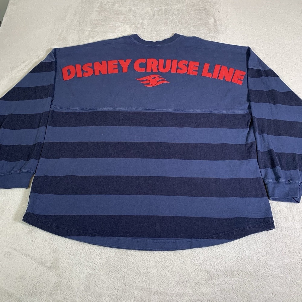 Disney Cruise Line Spirit Jersey Shirt Long‎ Sleeve Mickey Mouse Blue Tee XL